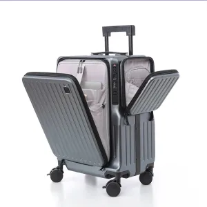 Custom Wholesale Front Opening Pull Rod Box Password Travel Carry on Suitcase with Laptop Compartment Bag Suitcases Luggage