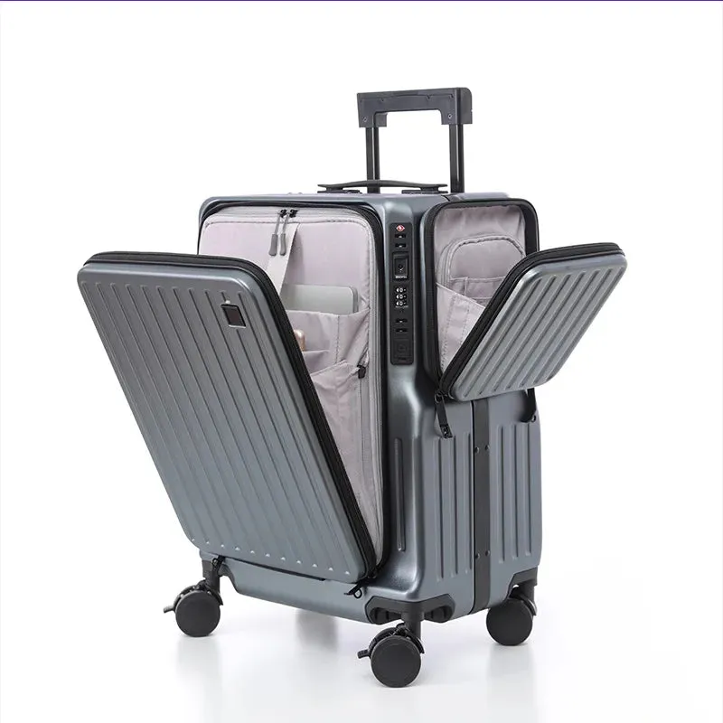 Custom Wholesale Front Opening Pull Rod Box Password Travel Carry on Suitcase with Laptop Compartment Bag Suitcases Luggage