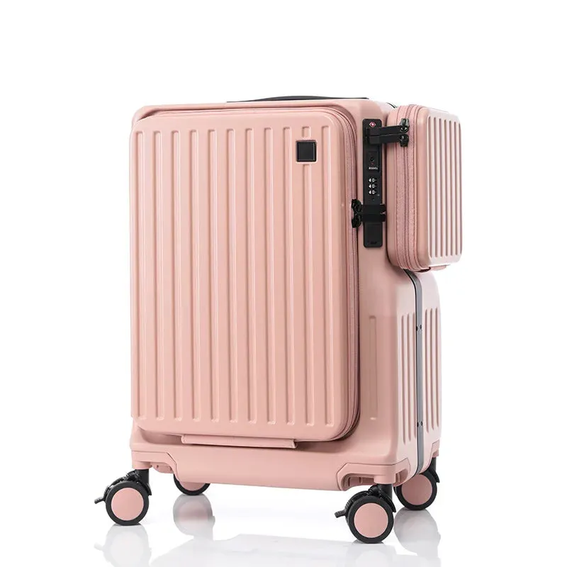 Custom Wholesale Front Opening Pull Rod Box Password Travel Carry on Suitcase with Laptop Compartment Bag Suitcases Luggage