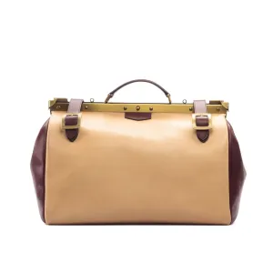 DapperFam Luxe Men's Doctor Bag in Burgundy Painted Calf