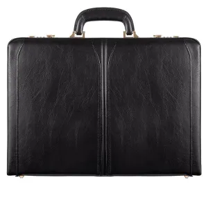 Dazzlo Slim Attache Case Leather 18" Briefcase - Dark Brown