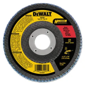 DeWalt® High Perf T29 Flap Disc, 4-1/2 in, 36 Grit, 7/8 in Arbor, 13,300 RPM, DW8306