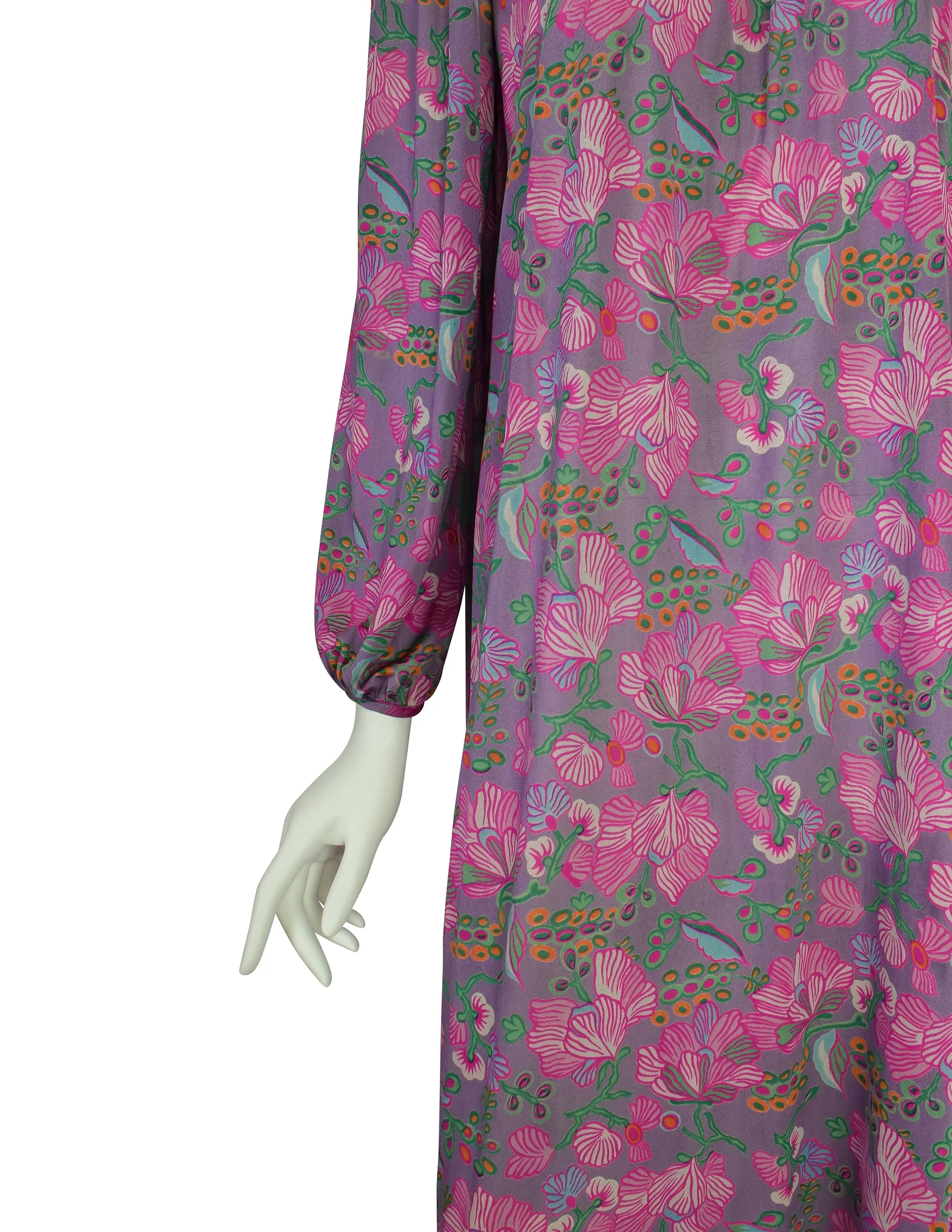 Diane von Furstenberg Vintage Purple Floral Silk Jersey Tent Dress