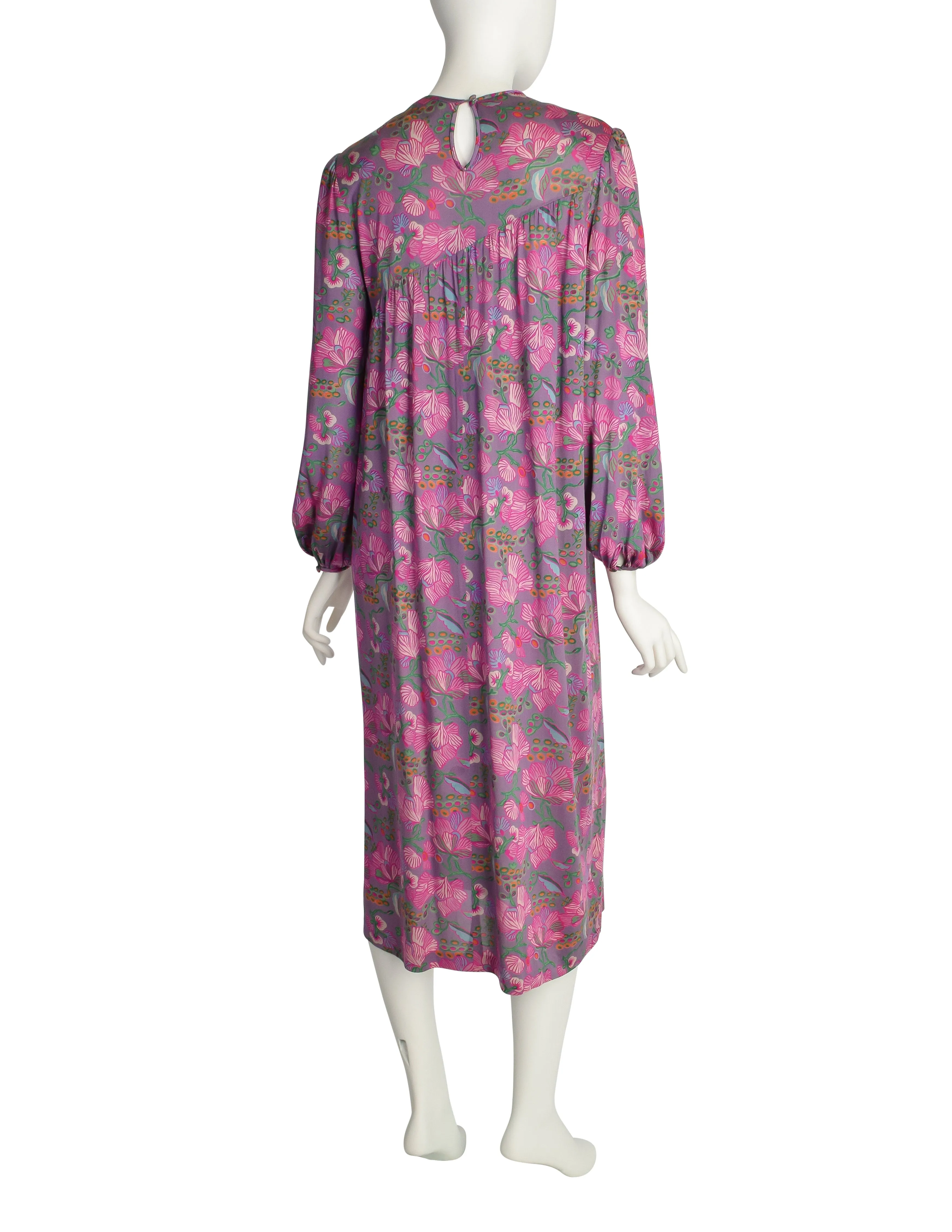 Diane von Furstenberg Vintage Purple Floral Silk Jersey Tent Dress