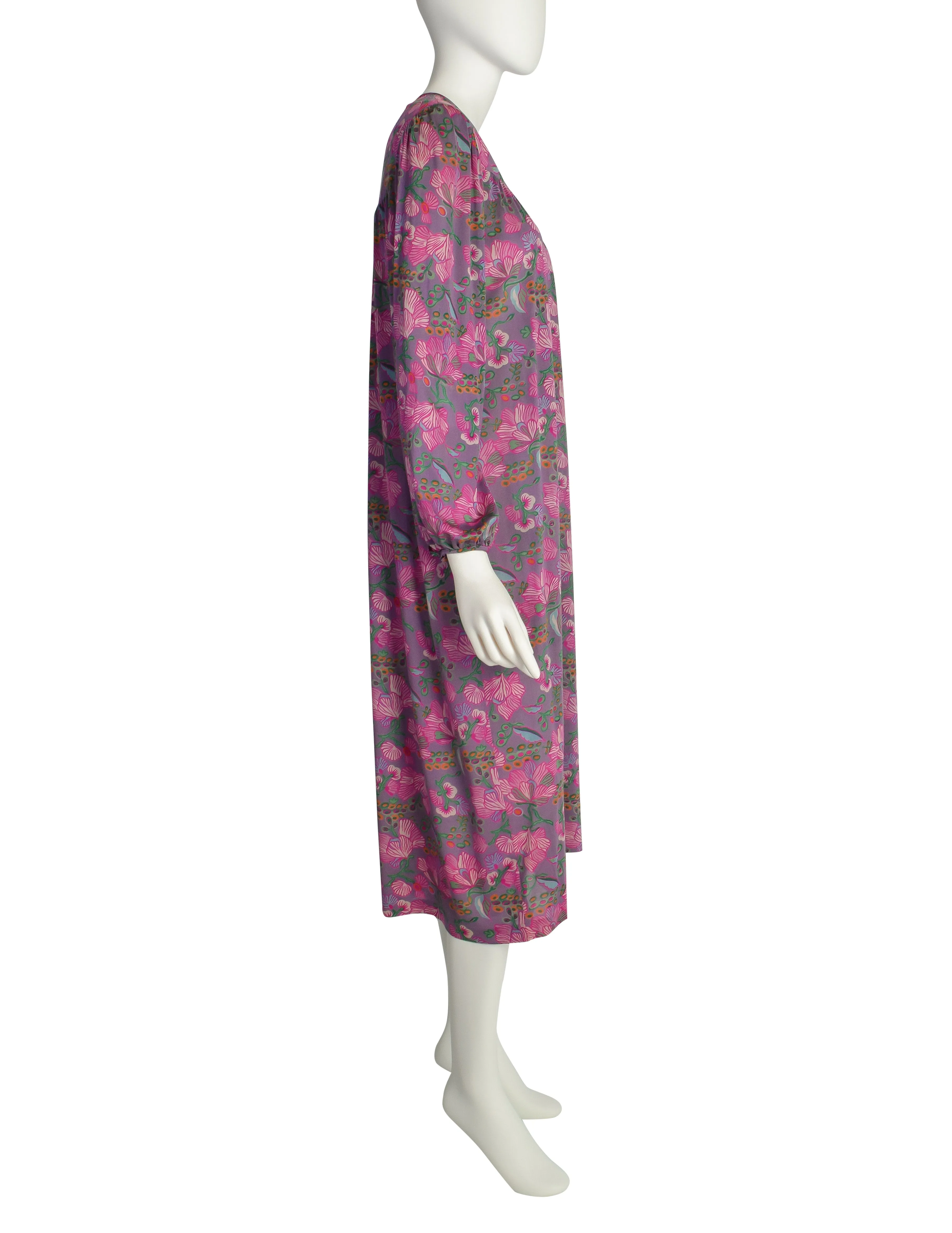 Diane von Furstenberg Vintage Purple Floral Silk Jersey Tent Dress