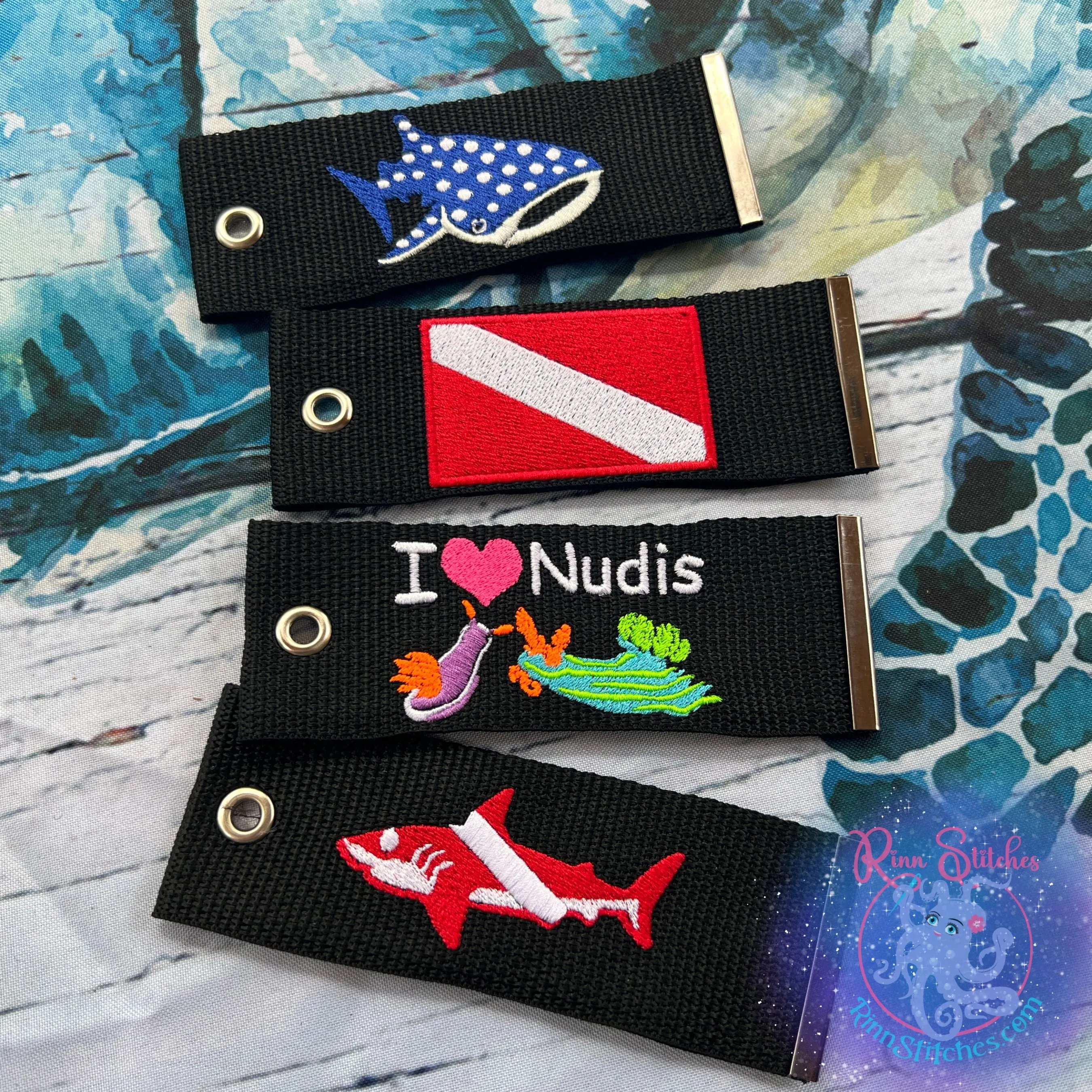 Dive Flag Luggage Tag, Personalized Embroidered Bag Tag