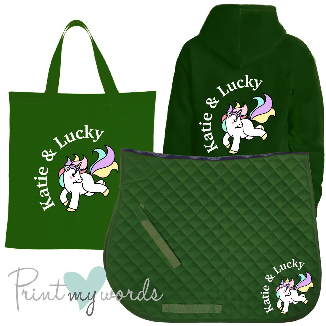 'Dolly' Children's Personalised Matching Equestrian Set - Unicorn Design