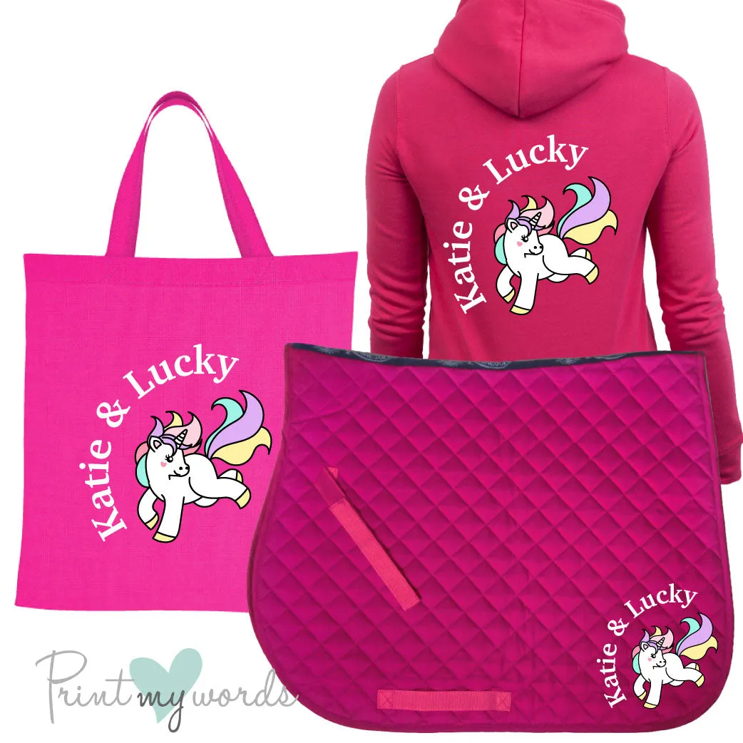 'Dolly' Children's Personalised Matching Equestrian Set - Unicorn Design