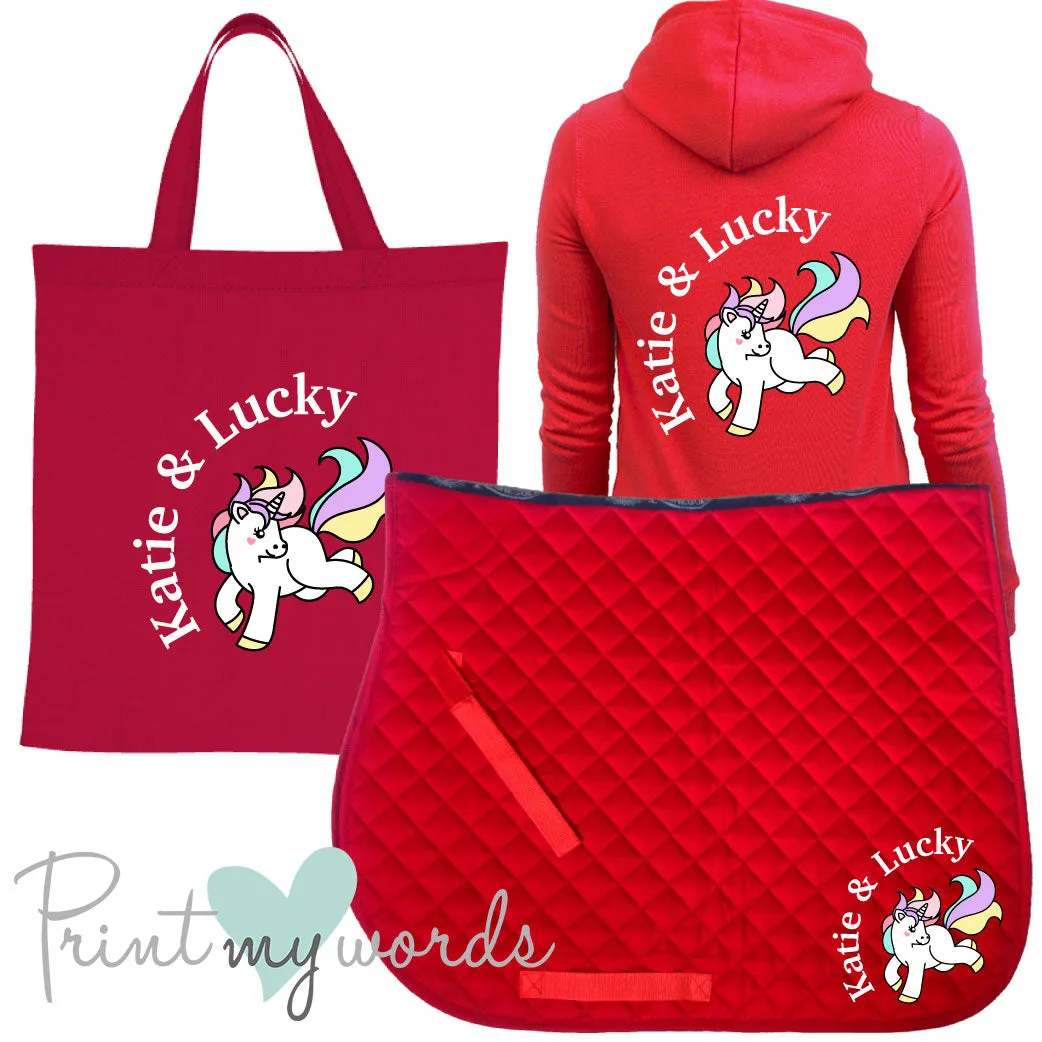 'Dolly' Children's Personalised Matching Equestrian Set - Unicorn Design