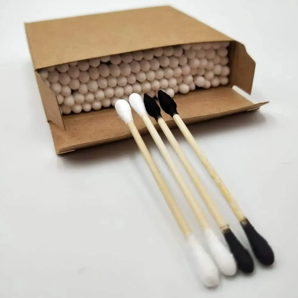 Eco-Friendly Biodegradeable bamboo stick cotton buds/swab/q-tip for cleaning/make up