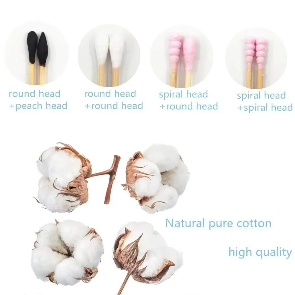 Eco-Friendly Biodegradeable bamboo stick cotton buds/swab/q-tip for cleaning/make up