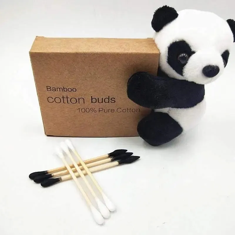 Eco-Friendly Biodegradeable bamboo stick cotton buds/swab/q-tip for cleaning/make up