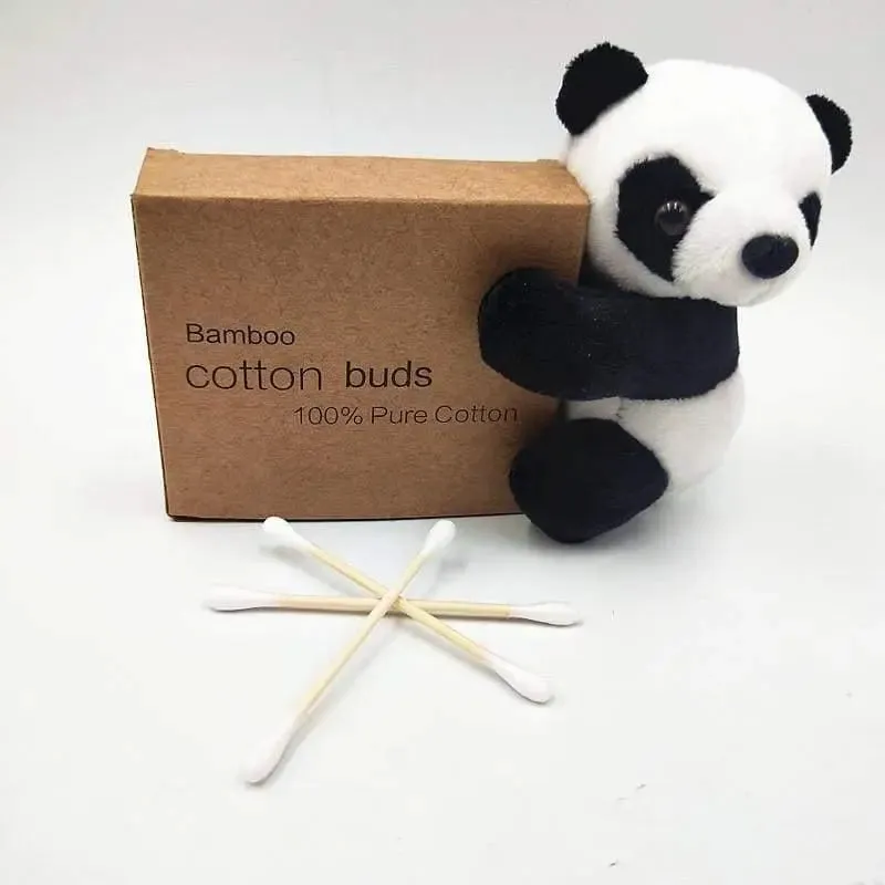 Eco-Friendly Biodegradeable bamboo stick cotton buds/swab/q-tip for cleaning/make up