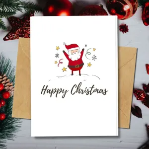 Eco Friendly Christmas Card, Jolly Santa