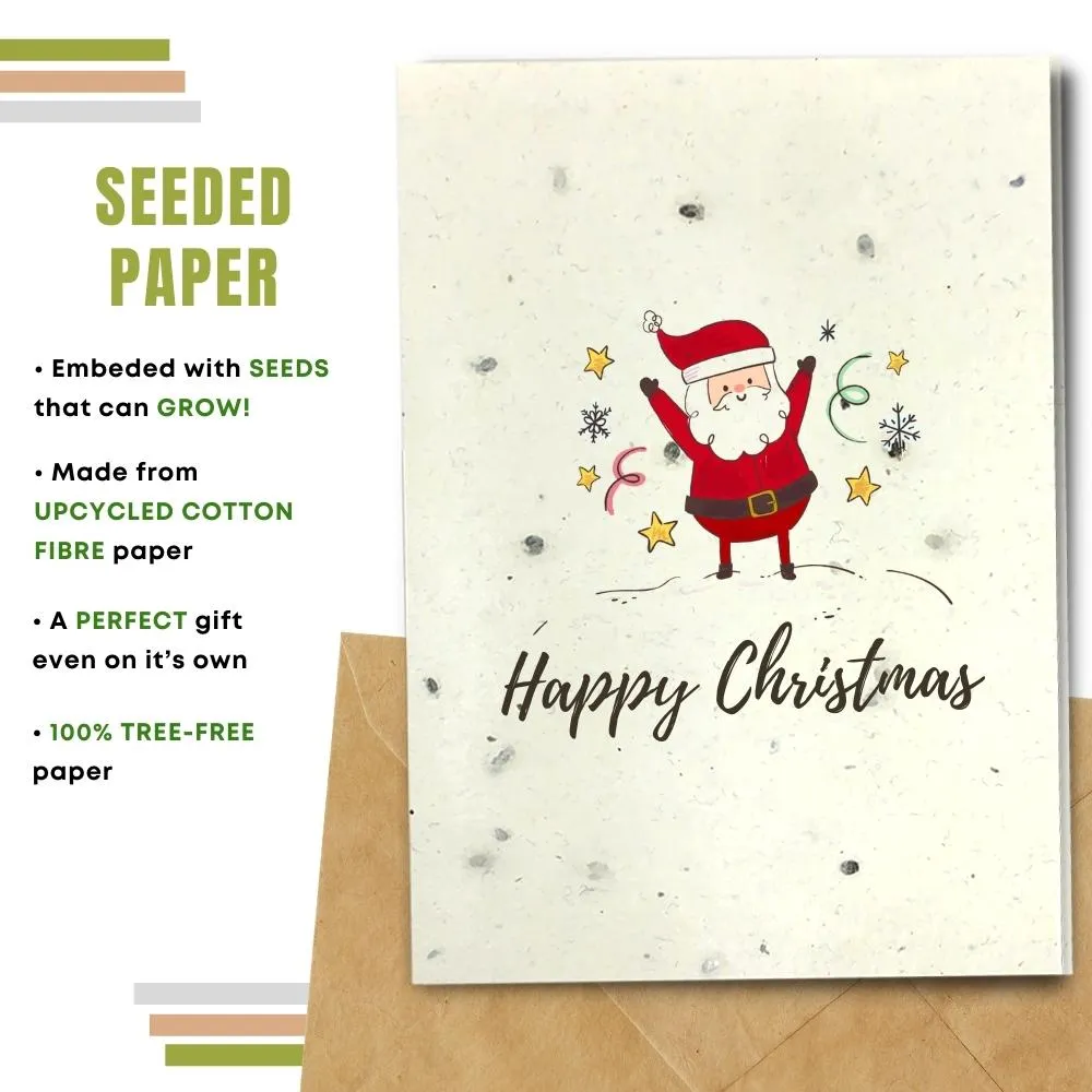 Eco Friendly Christmas Card, Jolly Santa