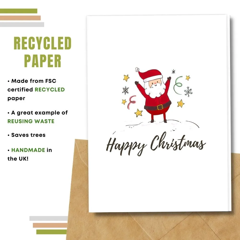 Eco Friendly Christmas Card, Jolly Santa