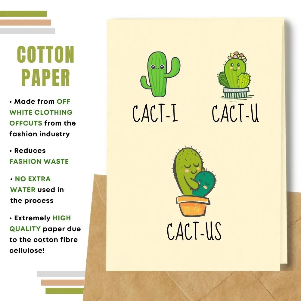 Eco Friendly Greeting Card, Cact-us