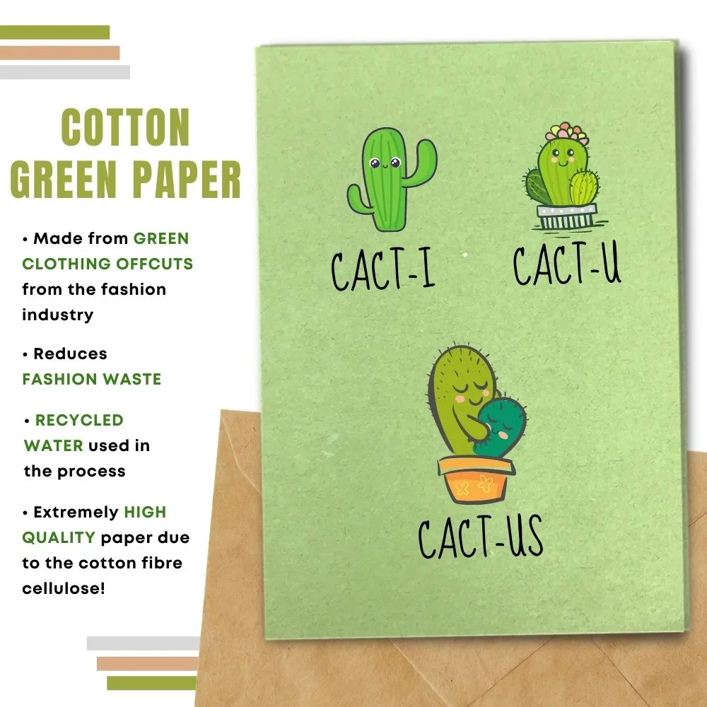 Eco Friendly Greeting Card, Cact-us