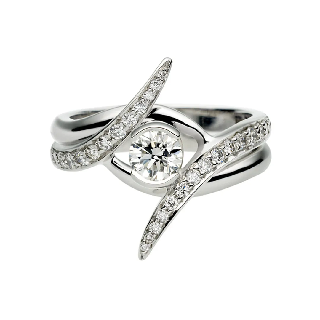 Entwined Ardour50 Wedding Ring - Platinum & 0.15ct Diamond