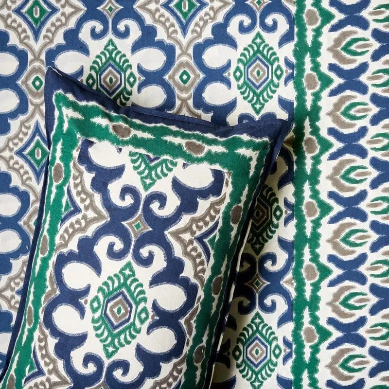 Ethnochic Printed Bedsheet - Blue