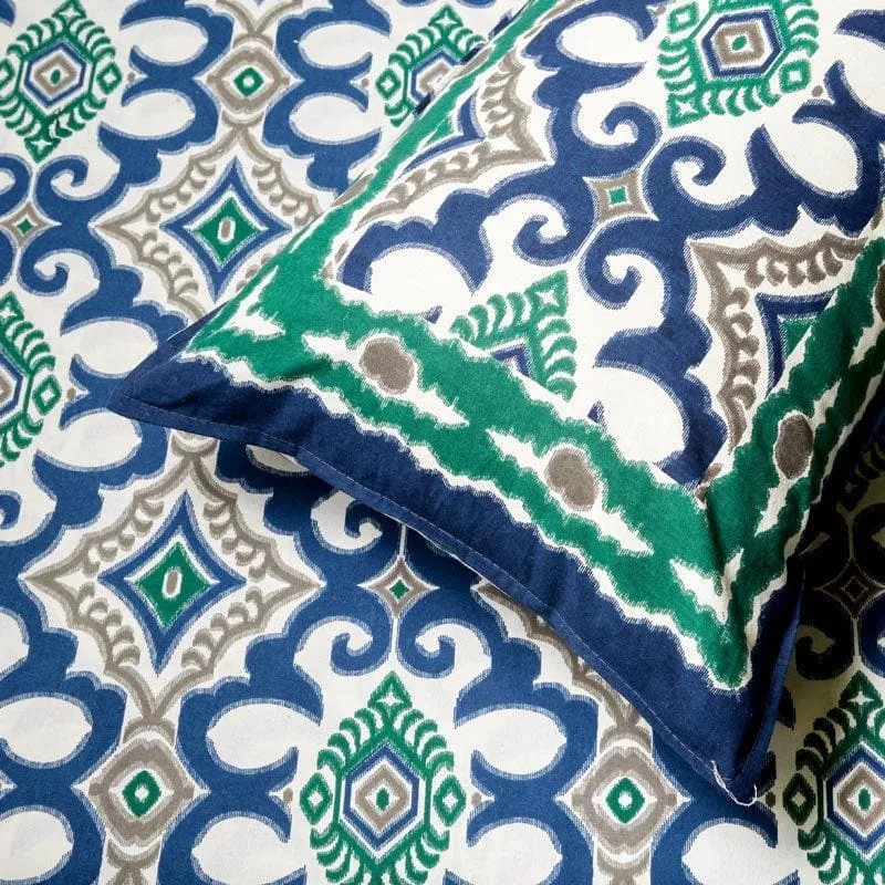 Ethnochic Printed Bedsheet - Blue