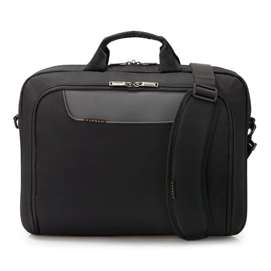 Everki Advance Briefcase 17.3'', Separate Zippered Accessory Pocket, Front Stash Pocket, Trolley Handle Pass-through Strap, Ergonomic Shoulder Pad