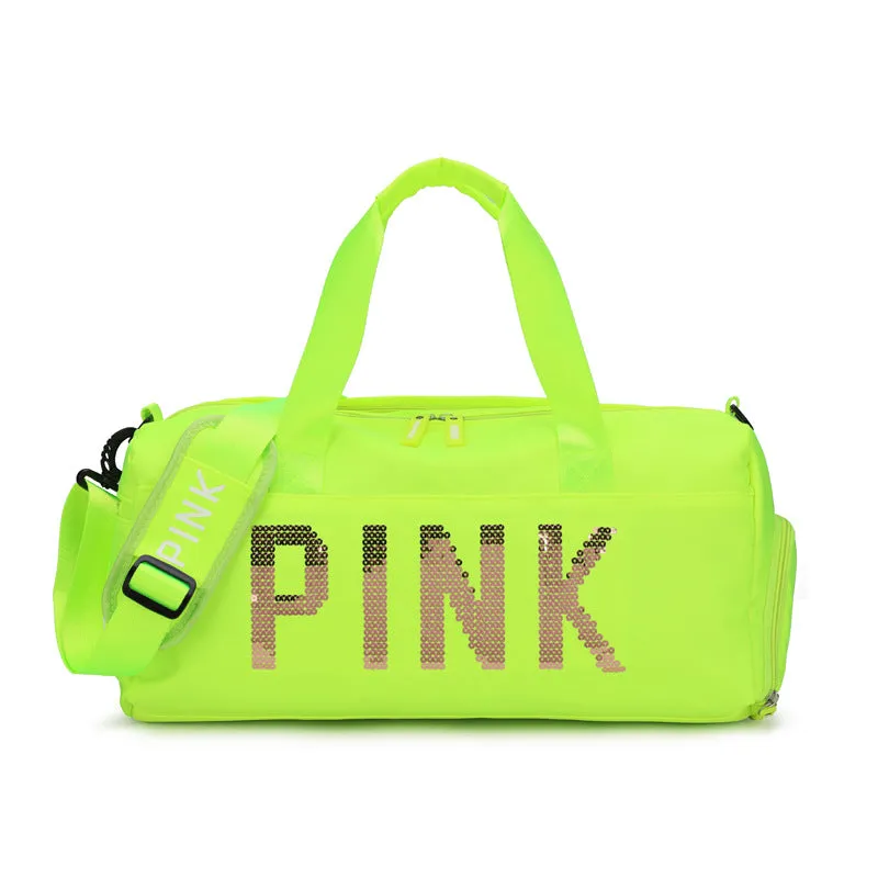 Fashion pink gym bag travel bag（AB2065）