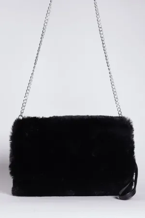 Faux Fur Shoulder Clutch Purse