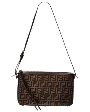 FENDI Simply Medium FF Jacquard & Leather Shoulder Bag