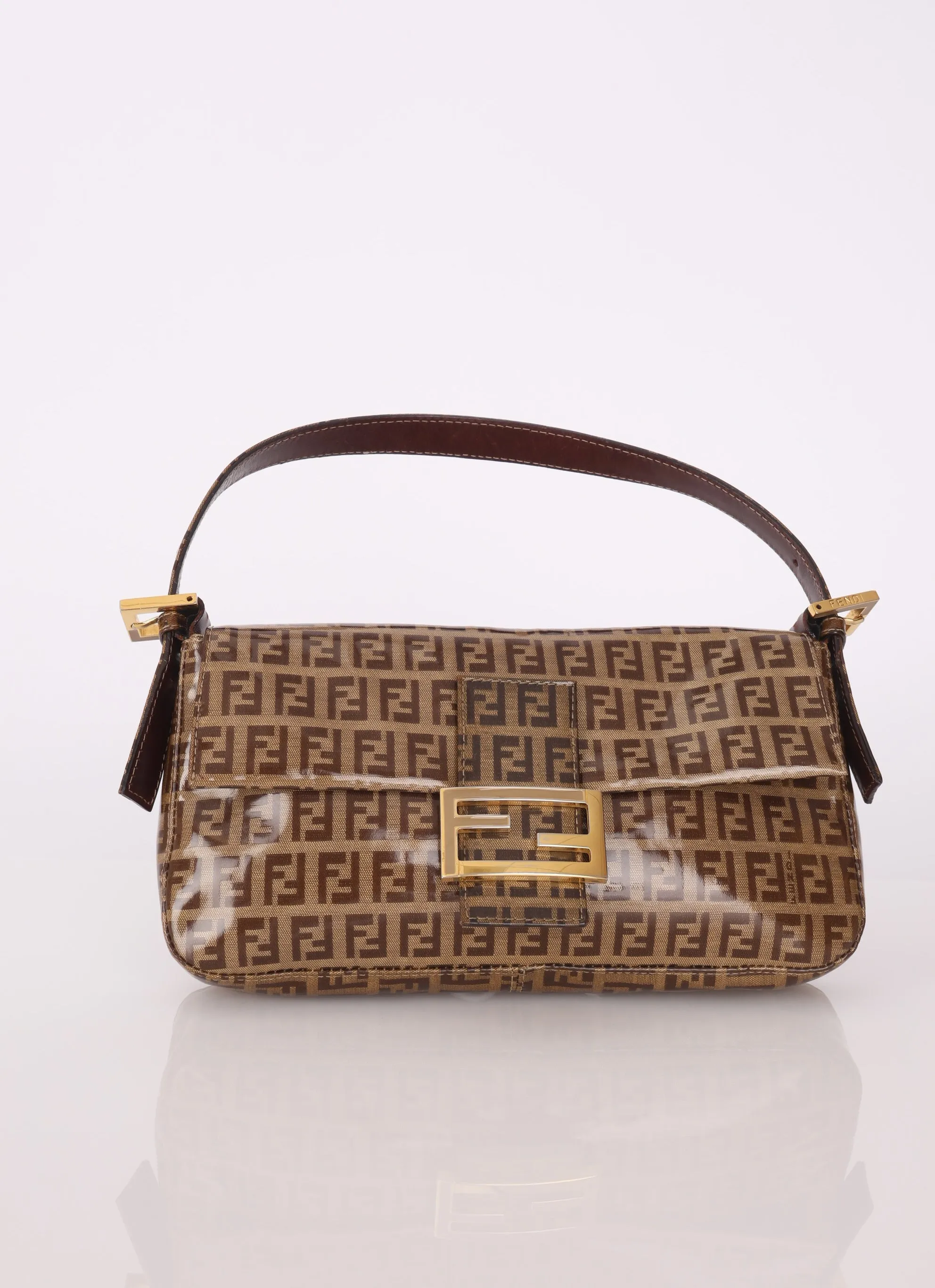 Fendi Zucchino Coated Canvas Baguette