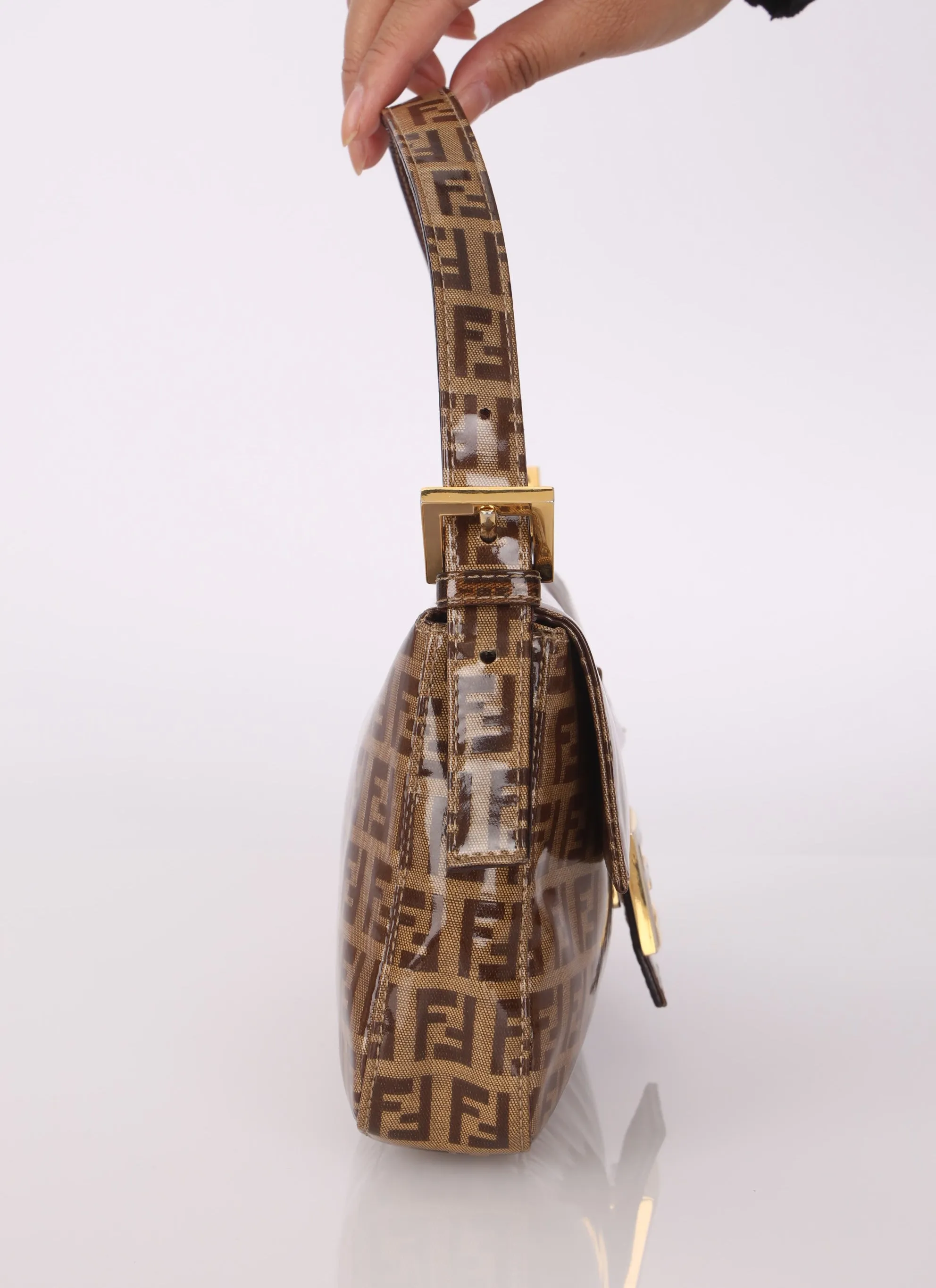 Fendi Zucchino Coated Canvas Baguette