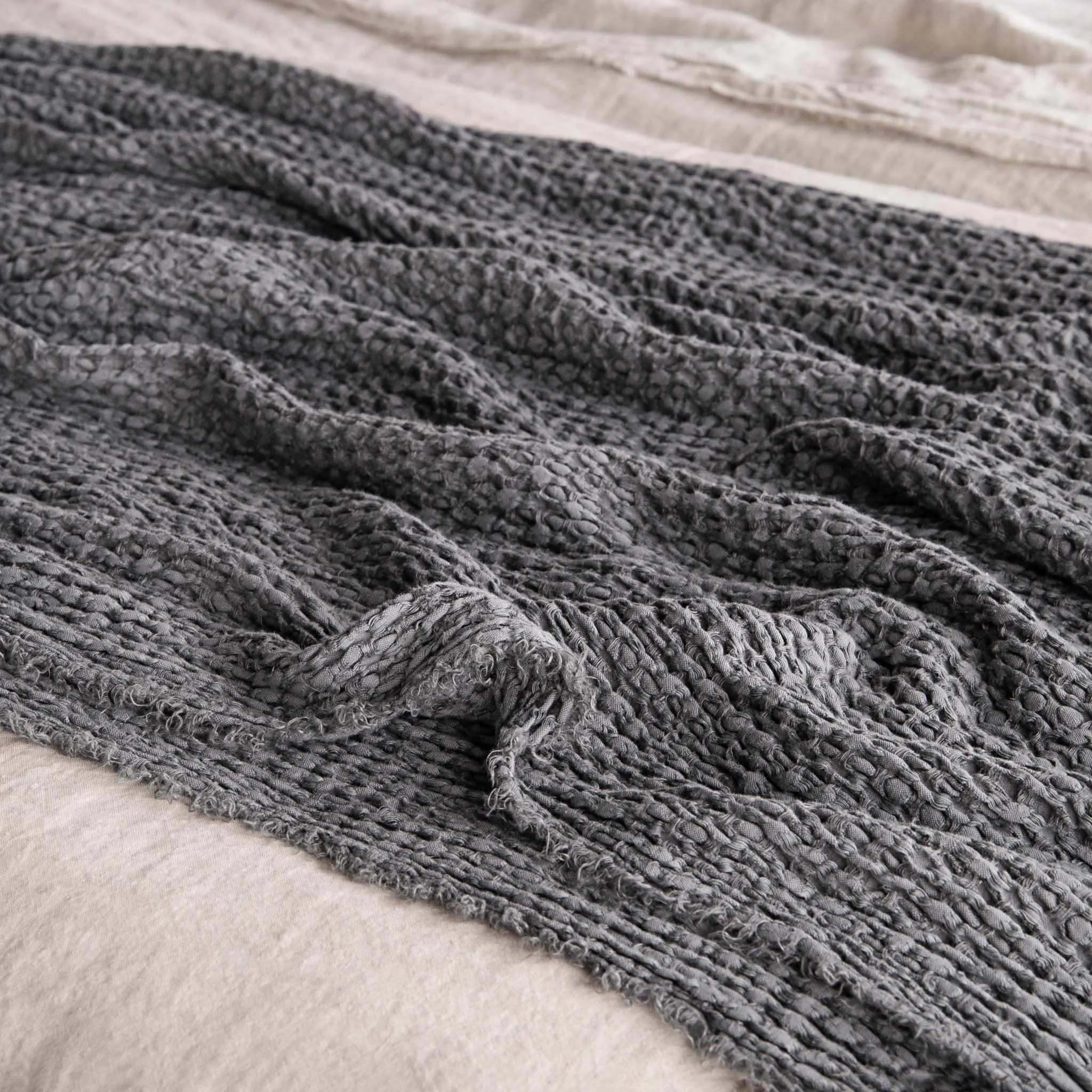 Flocca Linen Blanket - Tempest