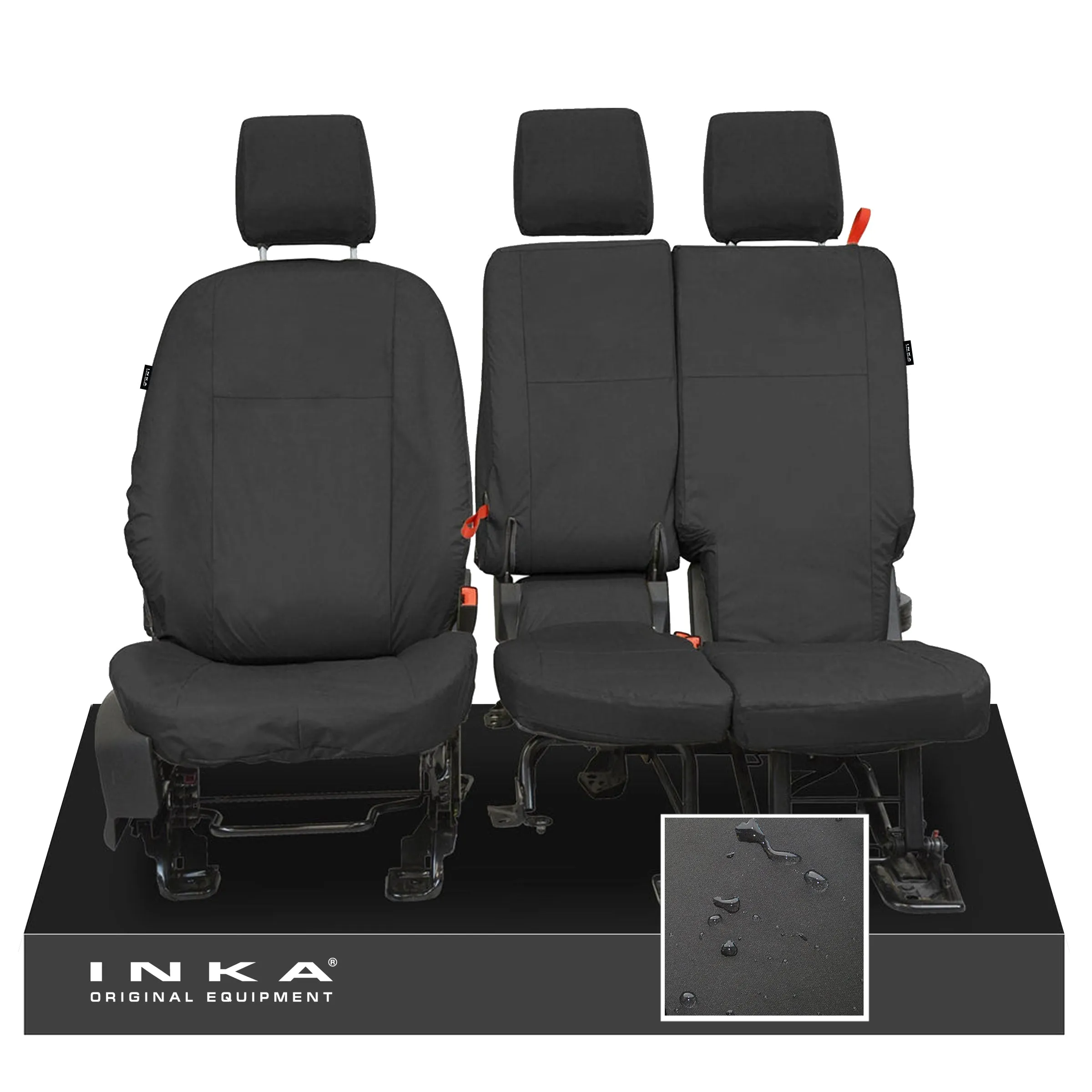 Ford Transit Connect MK2 INKA Front 1 2 Tailored Waterproof Seat Covers Set Black MY-2013-2024