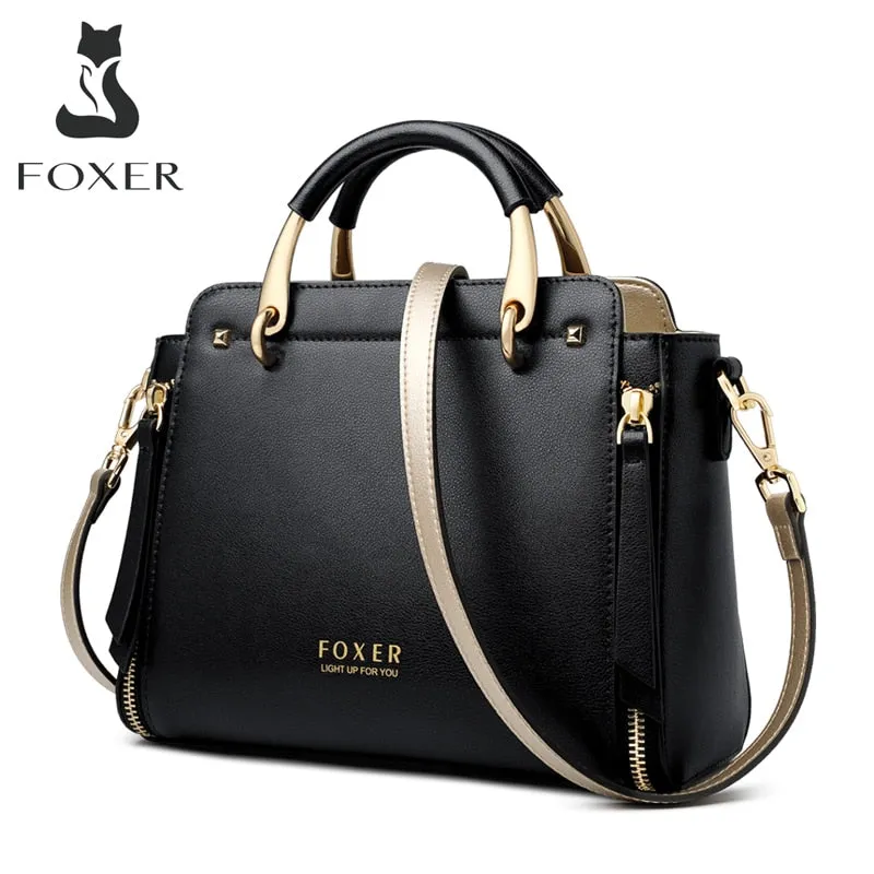 FOXER Women Crossbody Shoulder Bags Split Leather Large Capacity Handbags