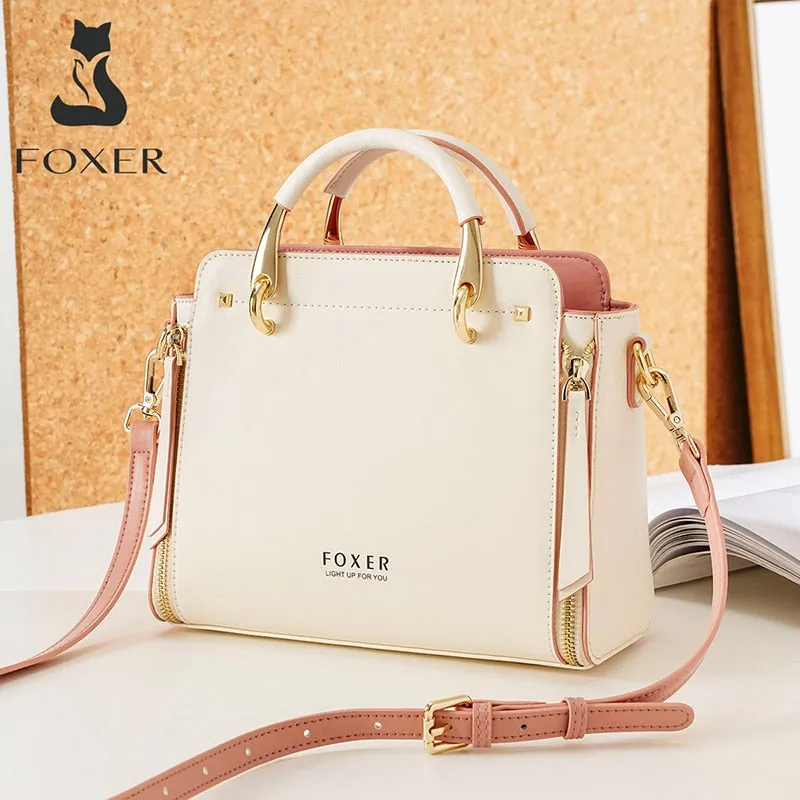 FOXER Women Crossbody Shoulder Bags Split Leather Large Capacity Handbags