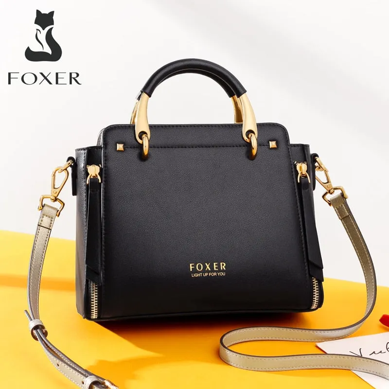 FOXER Women Crossbody Shoulder Bags Split Leather Large Capacity Handbags