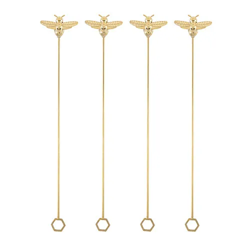 Garden Party: Brass Bee Stir Sticks