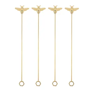 Garden Party: Brass Bee Stir Sticks