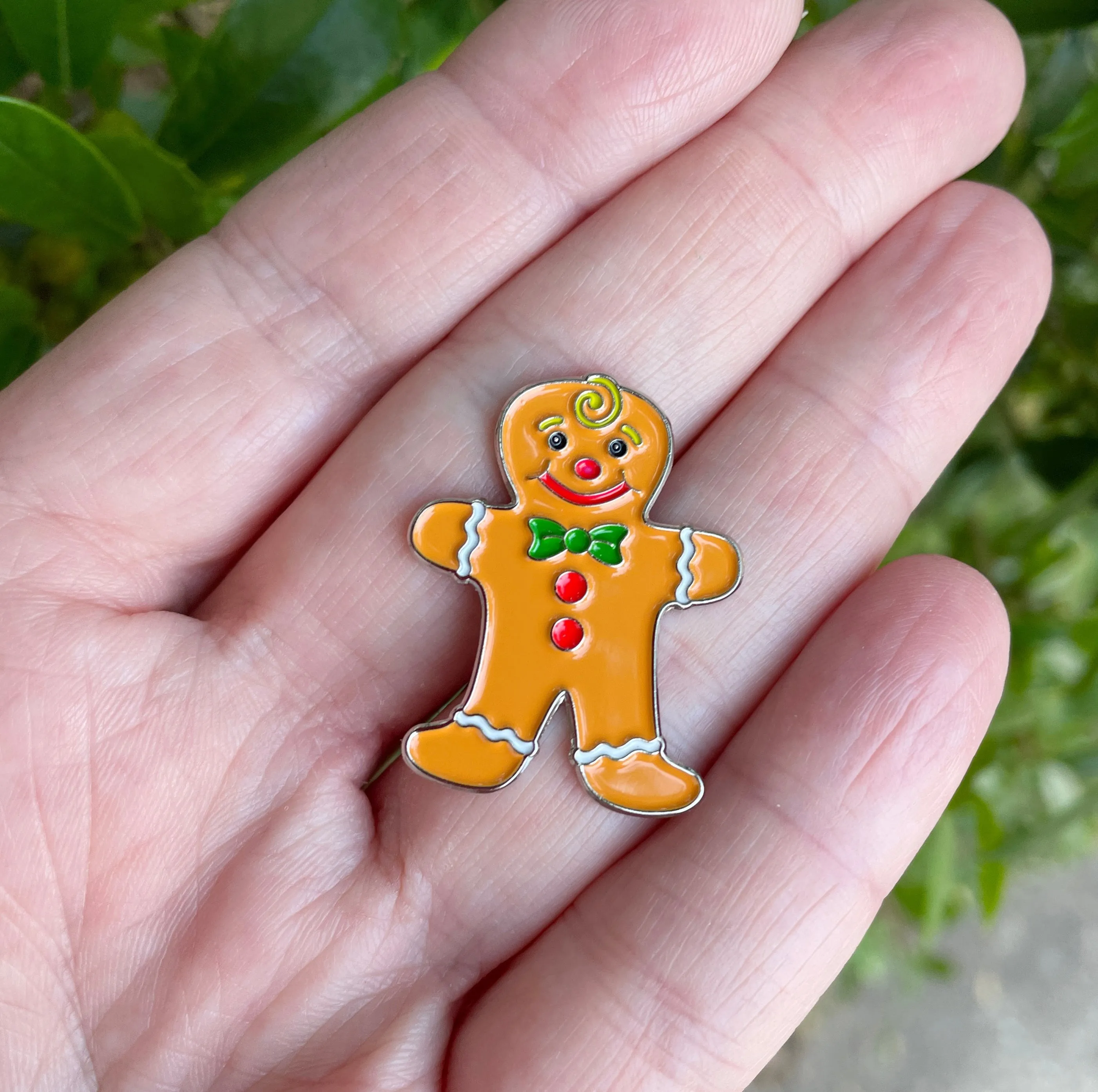 Gingerbread Enamel Art Pin