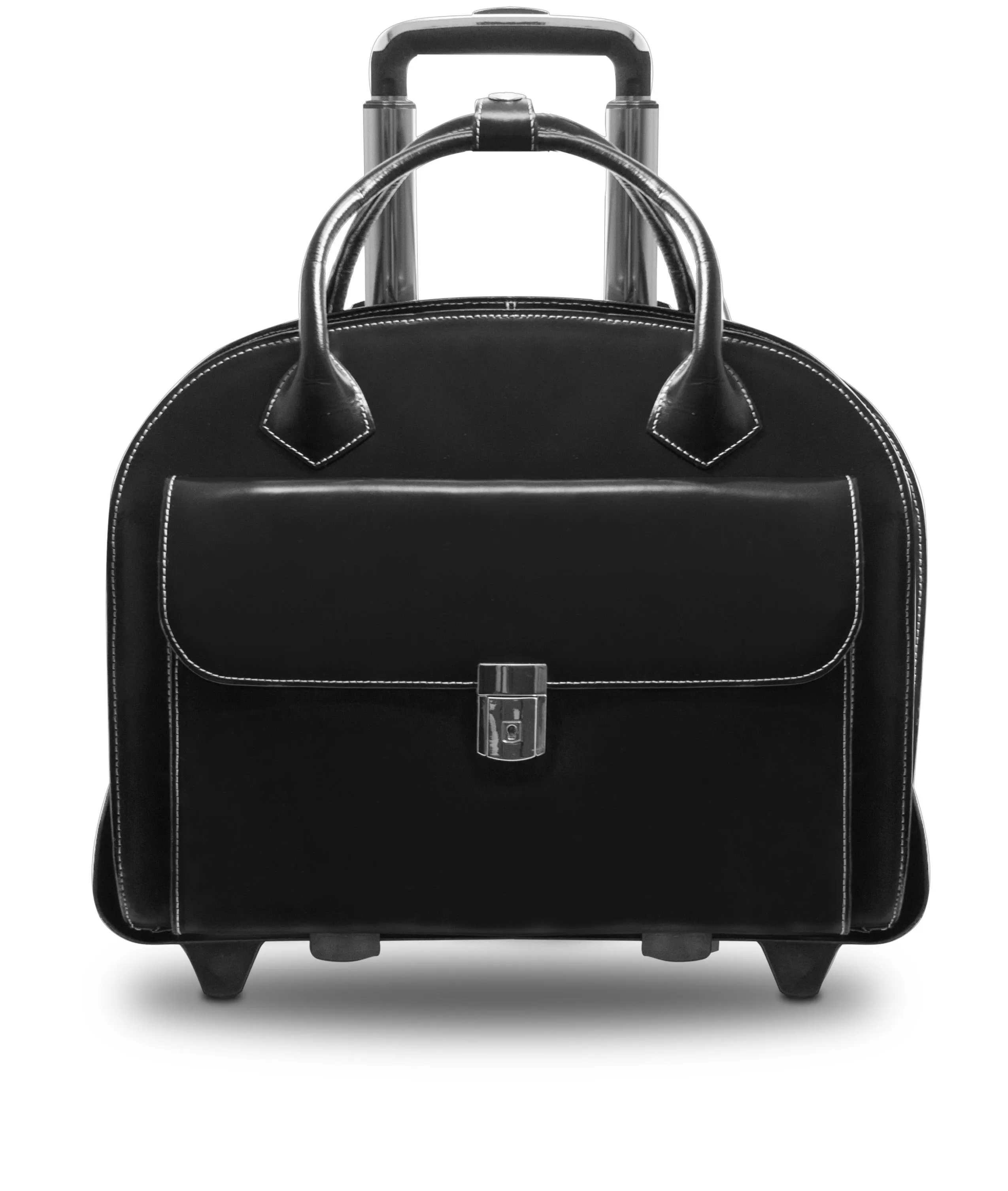 GLEN ELLYN | 15” Leather Detachable-Wheeled Laptop Case