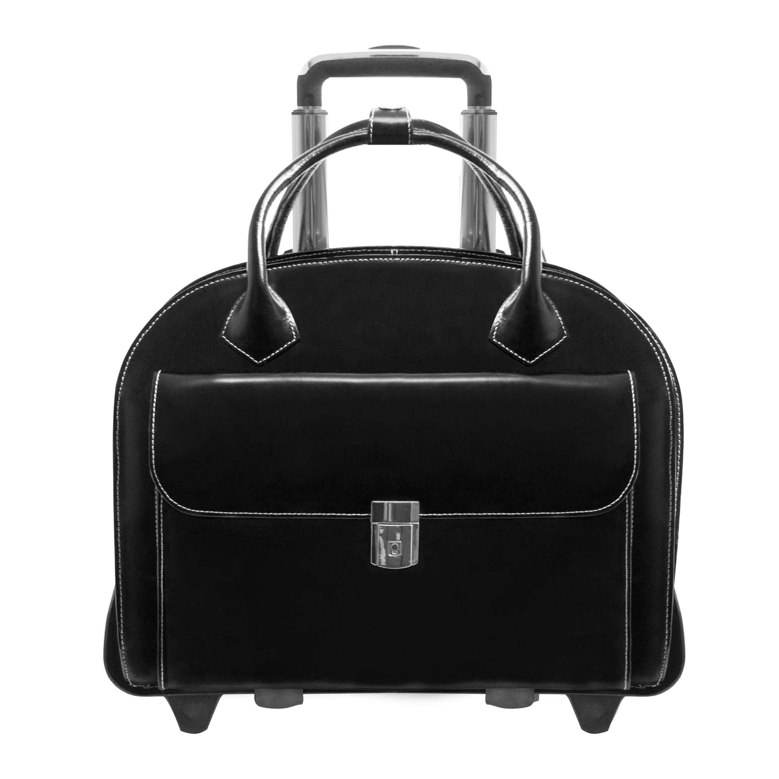 GLEN ELLYN | 15” Leather Detachable-Wheeled Laptop Case