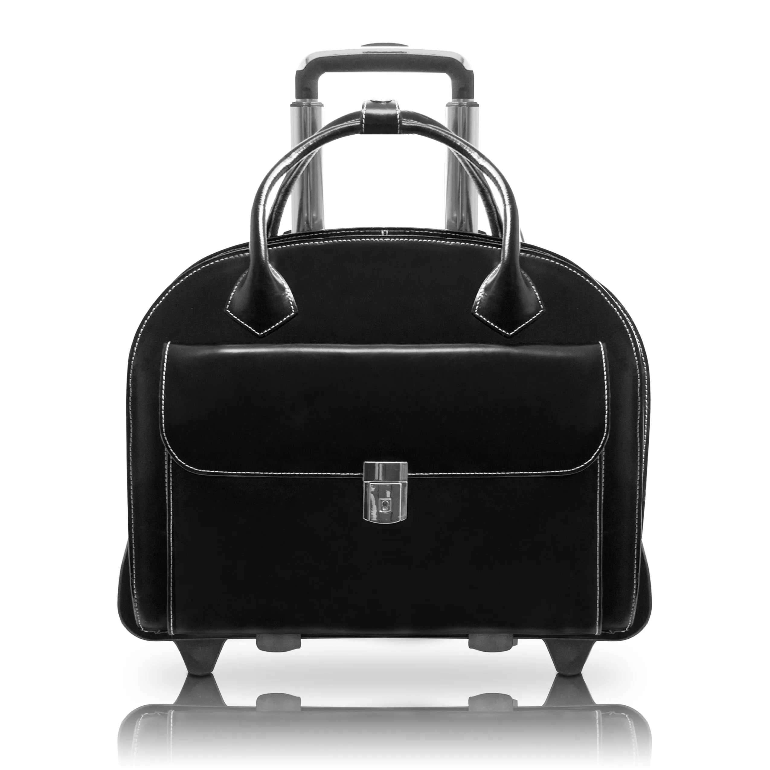 GLEN ELLYN | 15” Leather Detachable-Wheeled Laptop Case