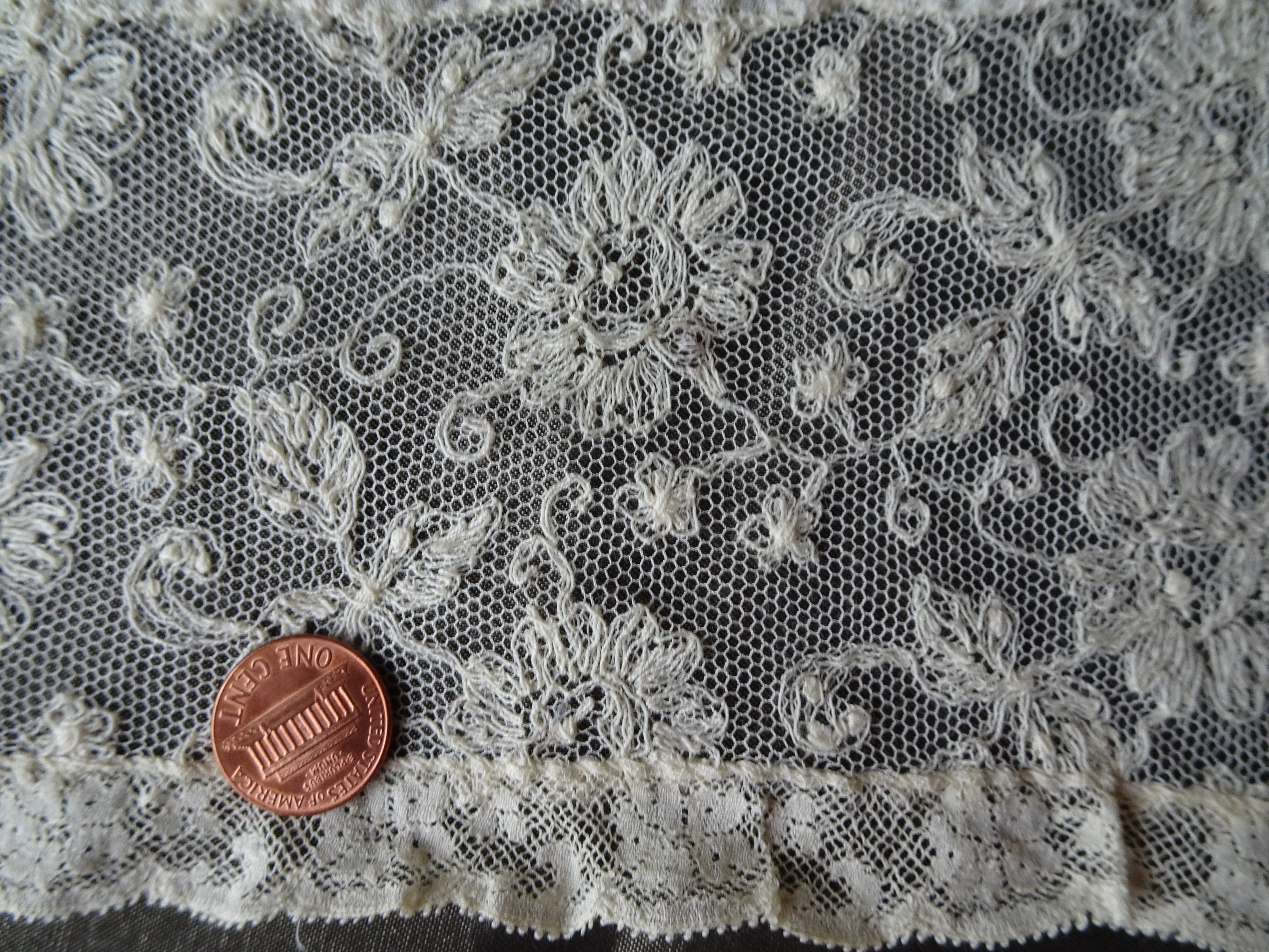 GORGEOUS French Normandy Lace Bedspread,Circa 1920s Lace Panel,Beautiful Embroidery work, Tambour Work, Netted Lace, Mixed Laces, Collectible Antique Lace