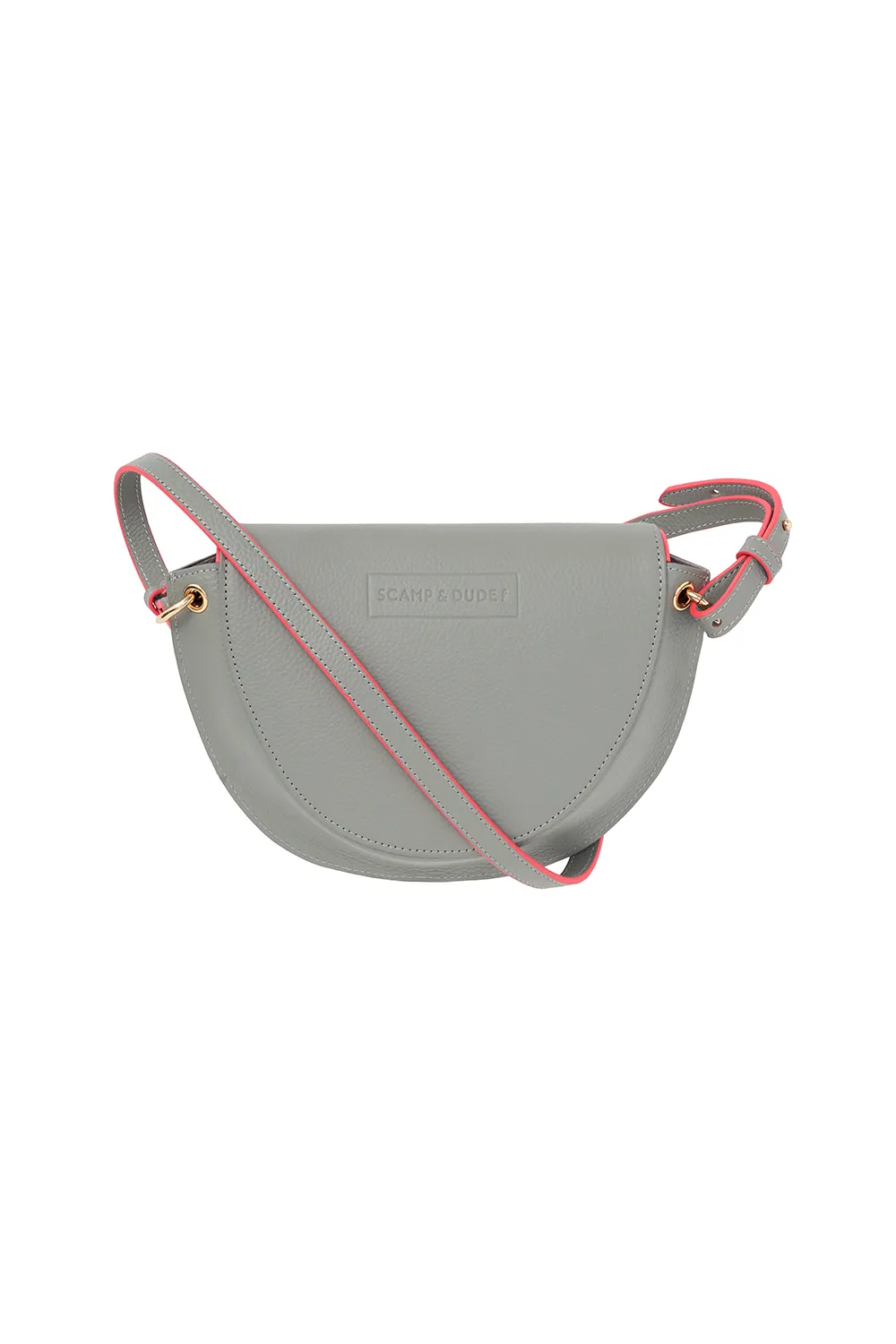 Grey Leather Saddle Bag