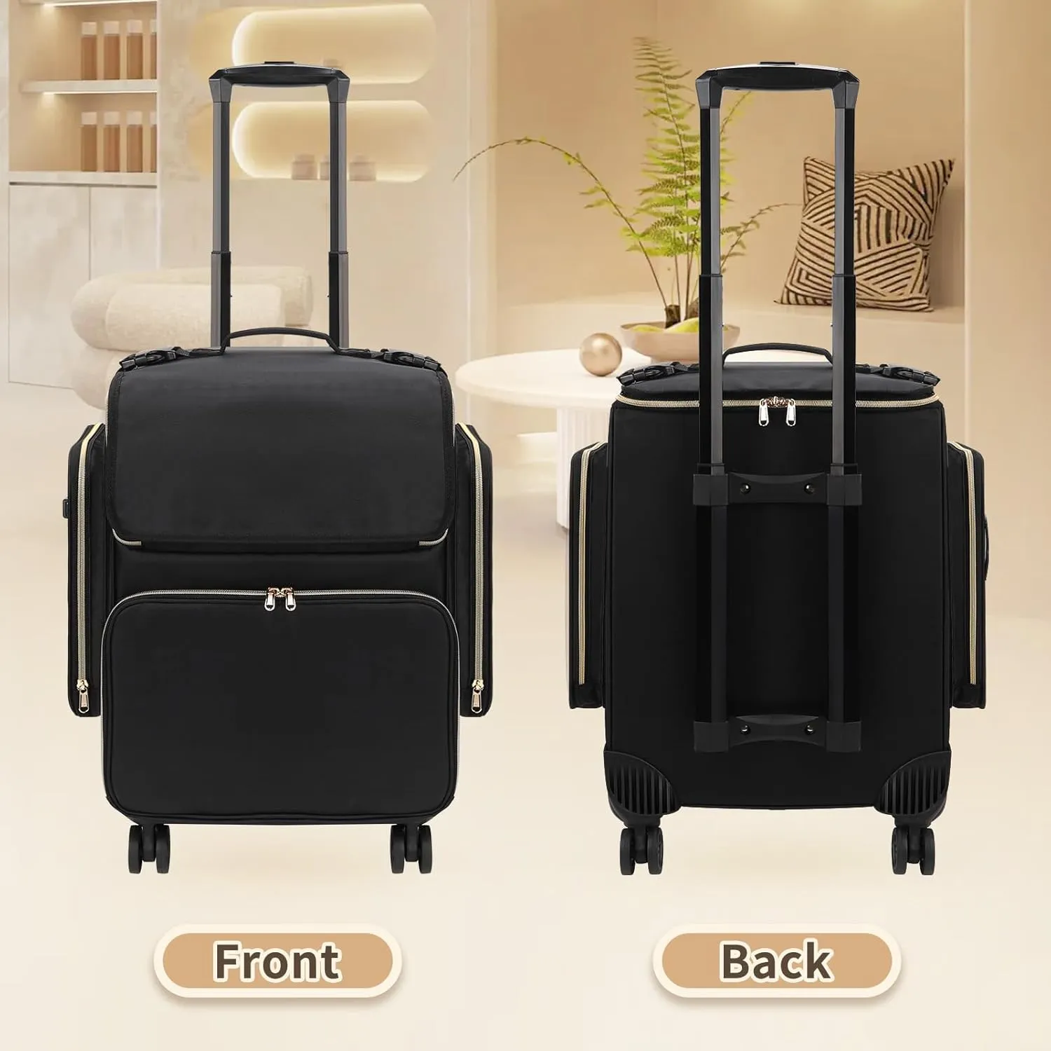 Hairstylist Traveling Case with four 360° Rotatable Wheels