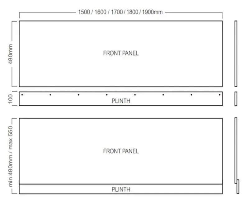 Halite Waterproof Bath Panels White Gloss, choice of sizes