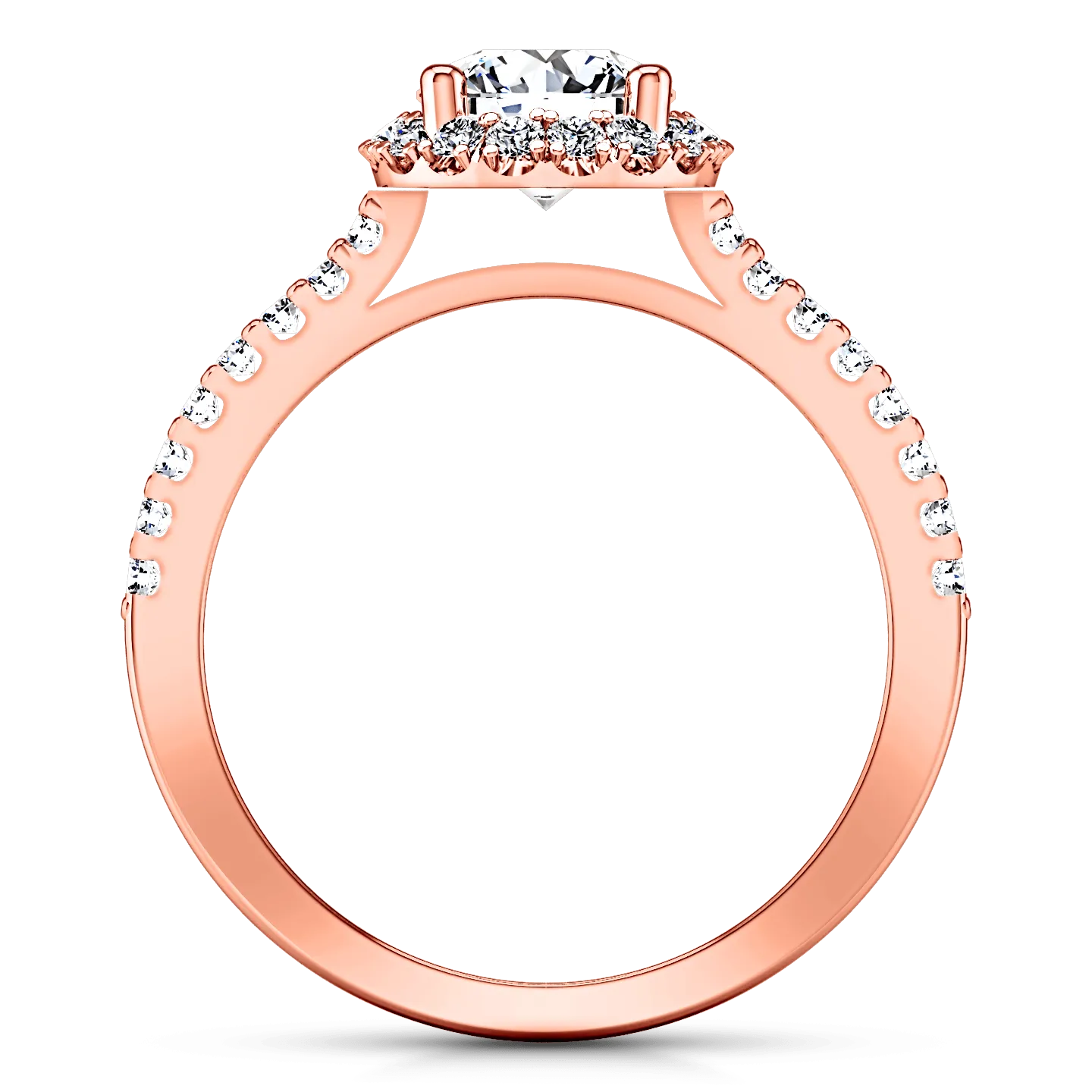 Halo Diamond  Engagement Ring Bethany 14K Rose Gold