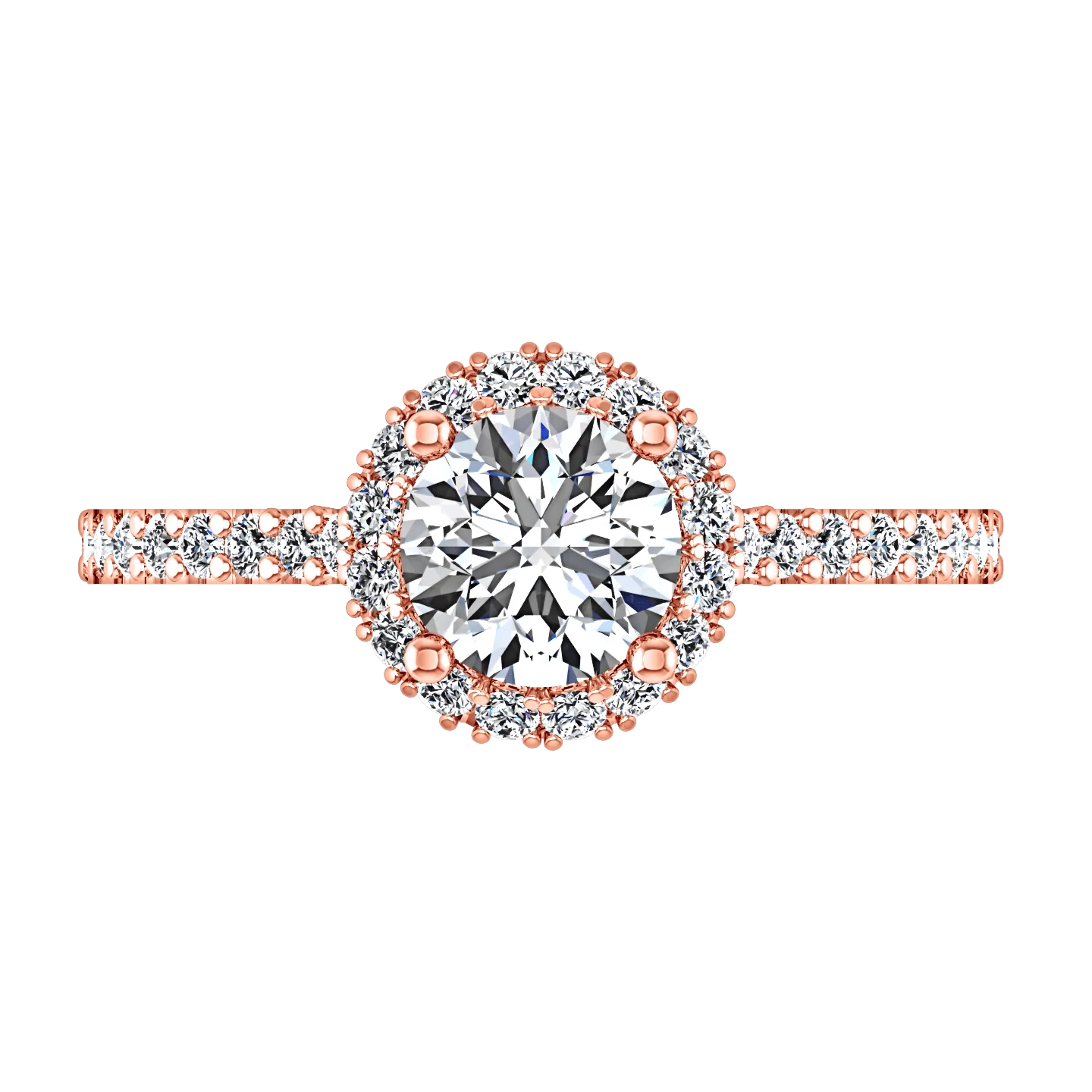 Halo Diamond  Engagement Ring Bethany 14K Rose Gold