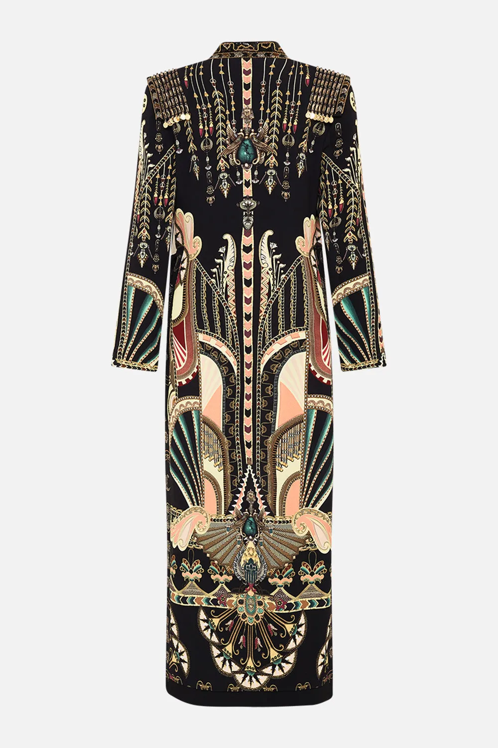 HAND EMBELLISHED CROSS OVER COAT THEY CALLED HER NEFERTARI