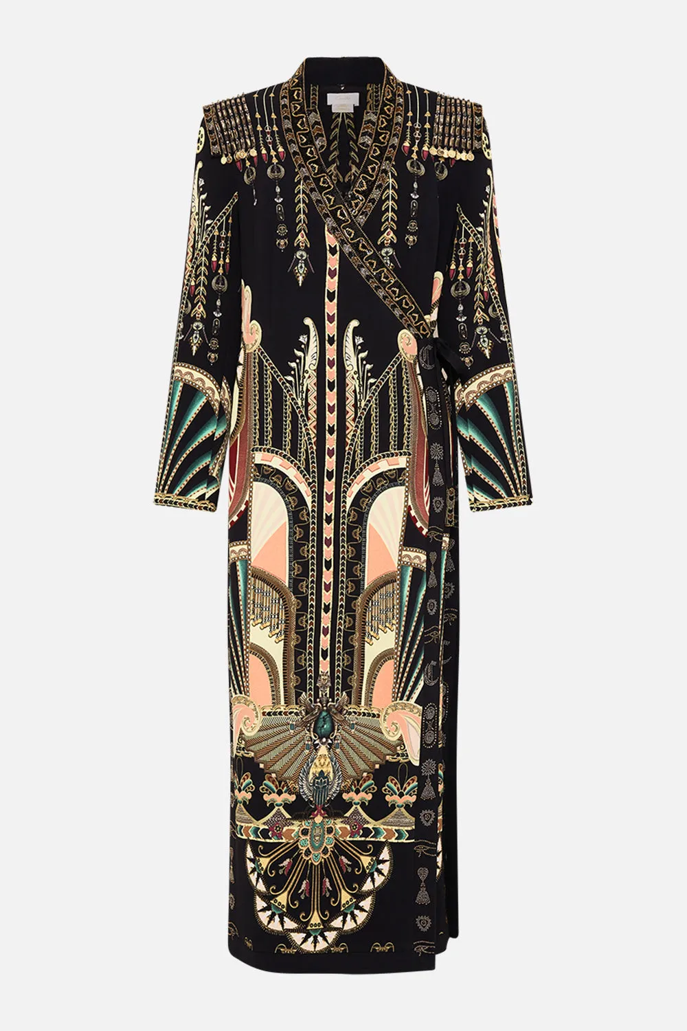 HAND EMBELLISHED CROSS OVER COAT THEY CALLED HER NEFERTARI